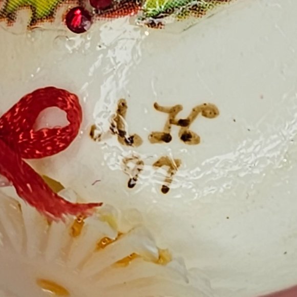 Vintage Handmade Boxer Puppy Dog Real Egg Ornament Mistletoe - Picture 6 of 9